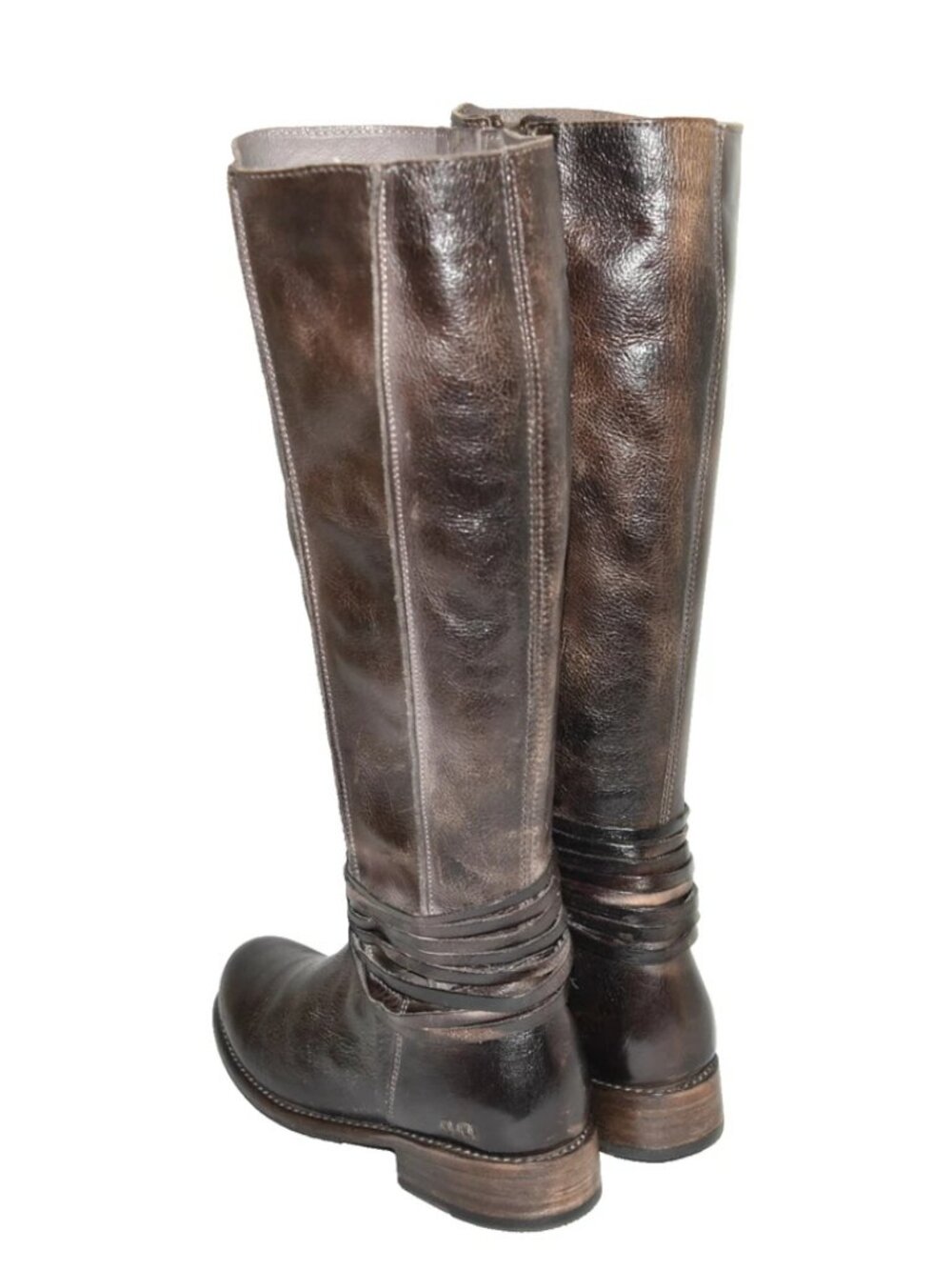New Bed Stu Weymouth Knee High Boot Testa Moro Dip Dye Brown Leather Size 6 DD19 - Picture 5 of 7